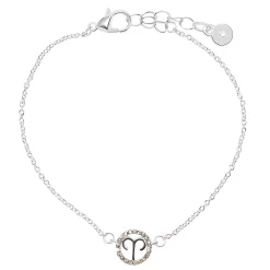 LC Lauren Conrad Silver Tone Crystal Aries Zodiac Sign Bracelet