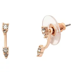 LC Lauren Conrad Rose Gold Tone Crystal Dainty Ear Jacket Earrings