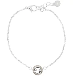 LC Lauren Conrad Silver Tone Crystal Cancer Zodiac Sign Bracelet