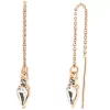 LC Lauren Conrad Rose Gold Tone Crystal Chain Threader Earrings