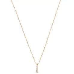 LC Lauren Conrad Rose Gold Tone Crystal Dainty Teardrop Pendant Necklace