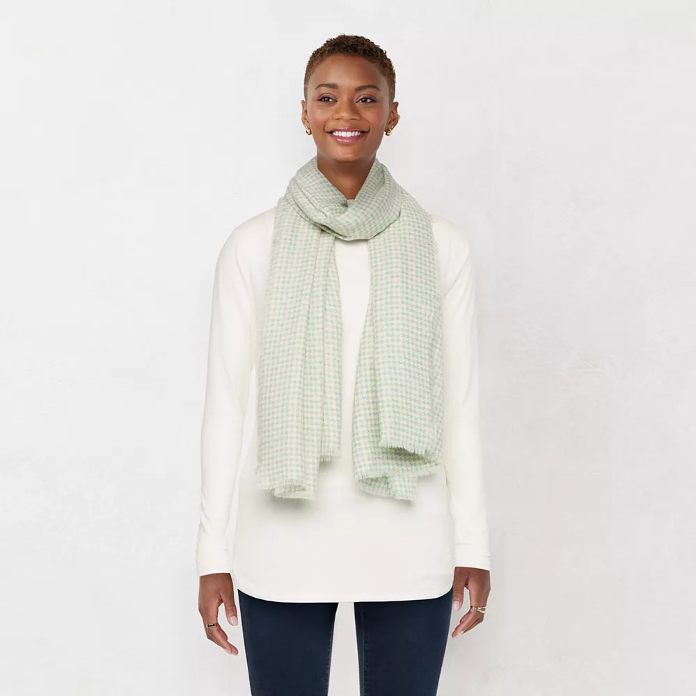 Women's LC Lauren Conrad Houndstooth Softy Scarf