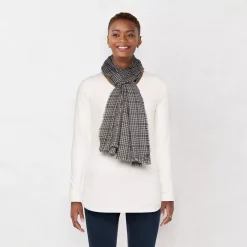 Women's LC Lauren Conrad Mini Plaid Scarf with Metallic Shine