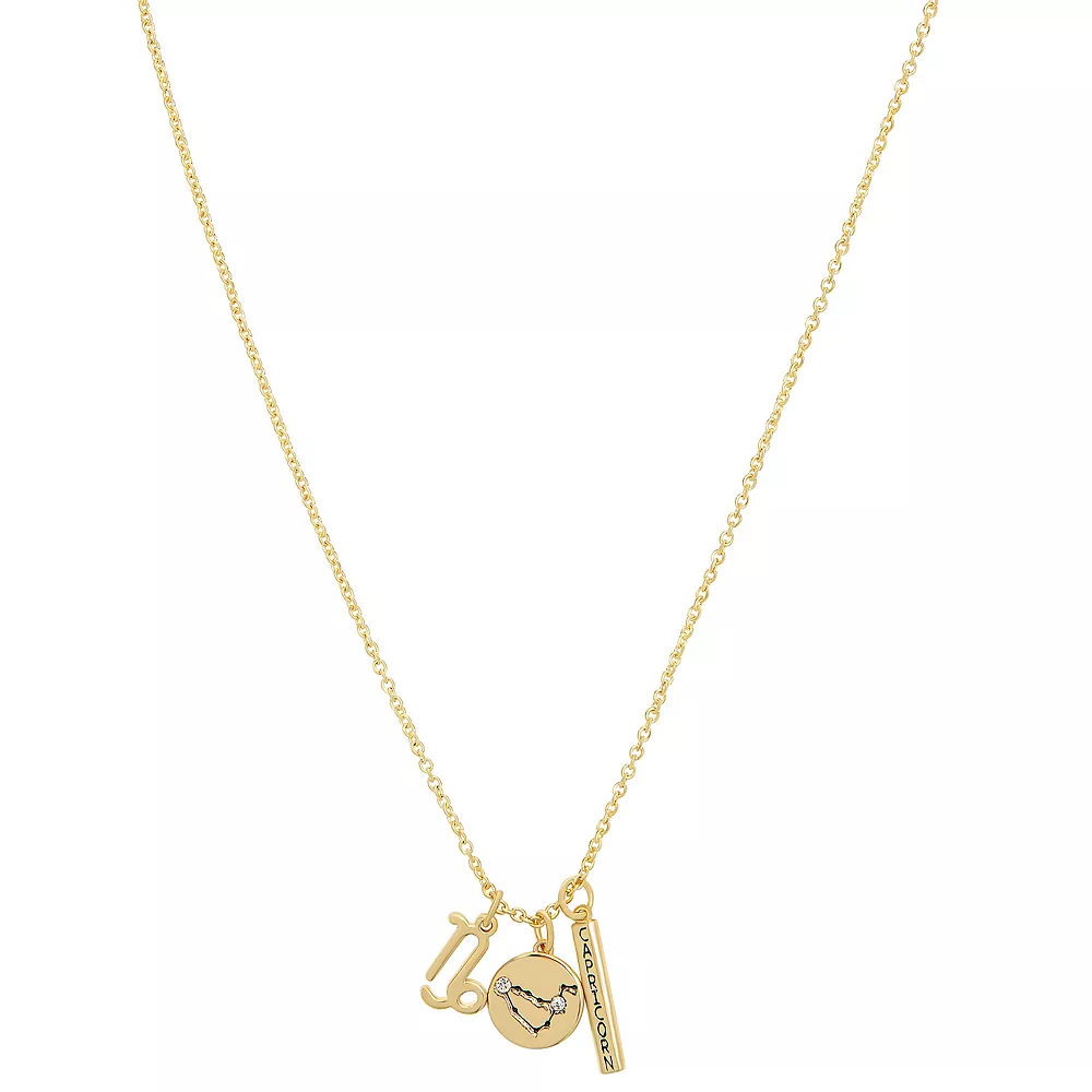 LC Lauren Conrad Gold Tone Capricorn Charms Necklace