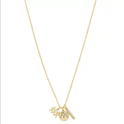 LC Lauren Conrad Gold Tone Aquarius Charms Necklace