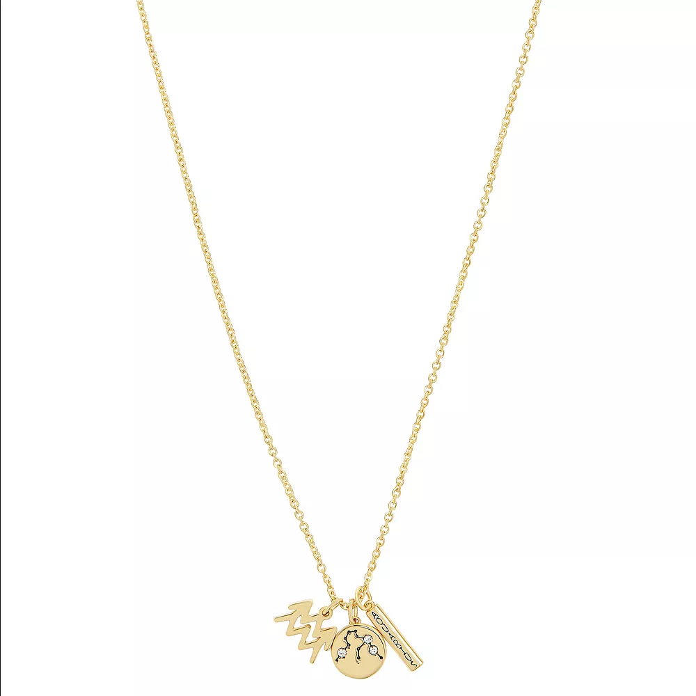 LC Lauren Conrad Gold Tone Aquarius Charms Necklace