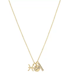 LC Lauren Conrad Gold Tone Pisces Charms Necklace