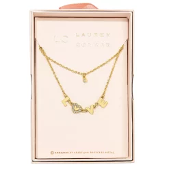 LC Lauren Conrad Gold Tone Love Pendant Necklace