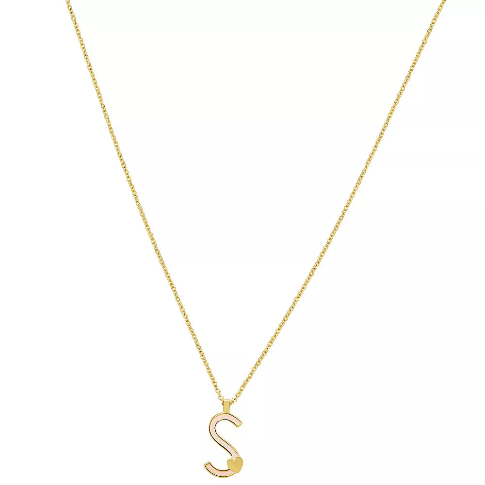 LC Lauren Conrad Gold Tone Valentines Day Enamel Initial Necklace and Heart Stud Earring Set - Image 10