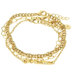 LC Lauren Conrad Gold Tone Multichain Je Ta'ime Bracelet Set