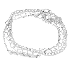 LC Lauren Conrad Silver Tone Multichain Je Ta'ime Bracelet Set