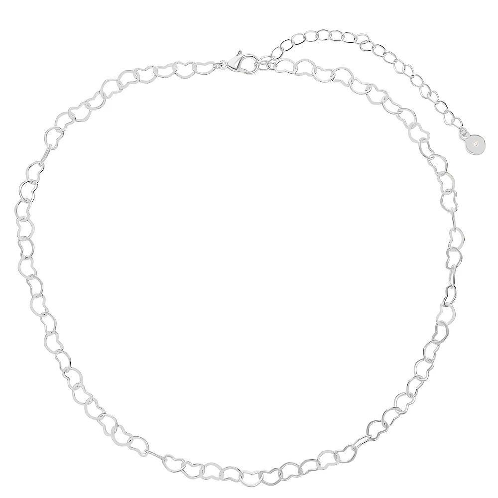 LC Lauren Conrad Silver Tone Heart Chain Necklace