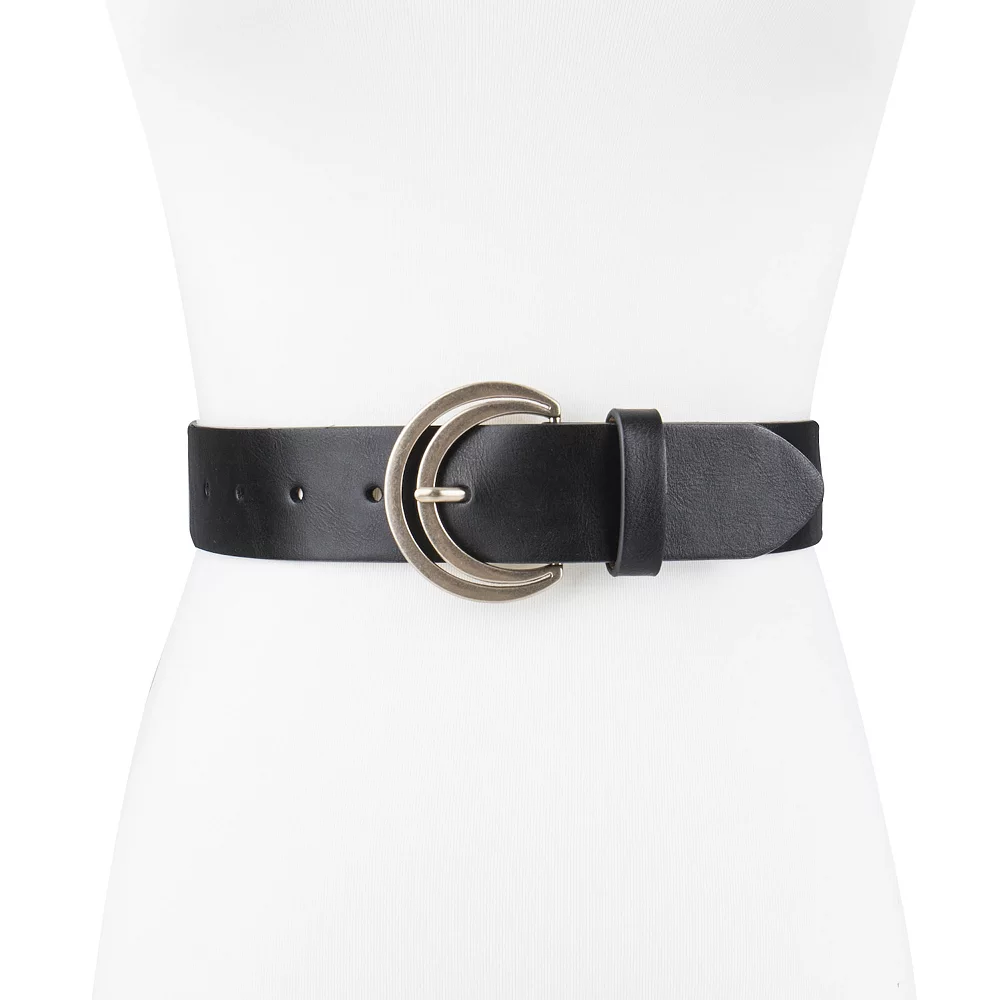 Women's LC Lauren Conrad Crescent Cut-Out Retro Buckle Belt in Regular & Plus - Image 3