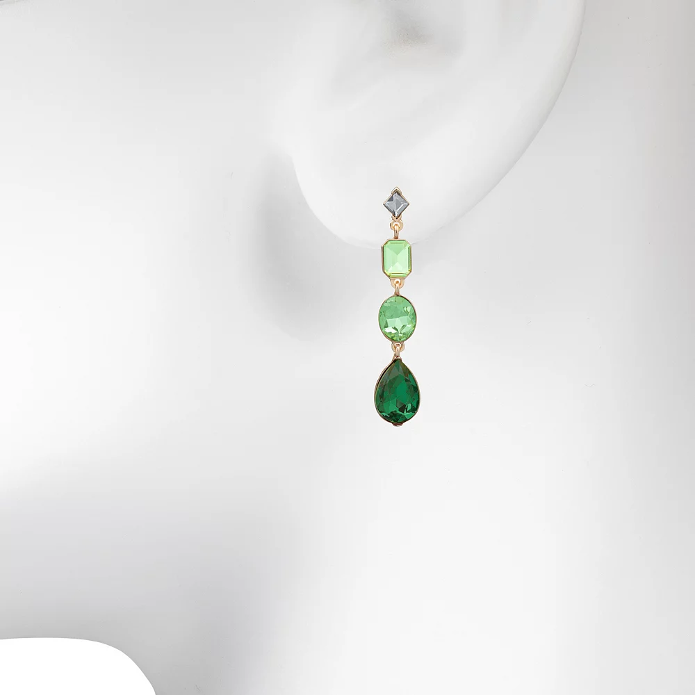 LC Lauren Conrad Tiered Gem Nickel Free Drop Earrings - Image 3