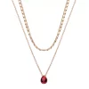 LC Lauren Conrad Two Row Teardrop Gem Pendant Nickel Free Necklace