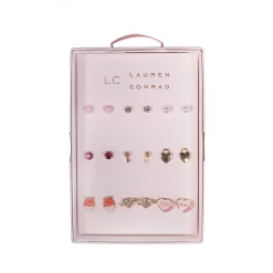 LC Lauren Conrad Gold Tone Heart Whimsy Nickel Free Earring Set