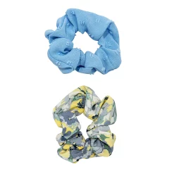 LC Lauren Conrad Blue Swiss Dot and Floral Scrunchie Set