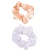 LC Lauren Conrad Blush Print and White Textured Scrunchie Set