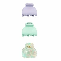 LC Lauren Conrad Mini Rubber Green and Purple Acetate Claw Clip Set