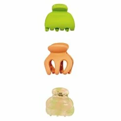 LC Lauren Conrad Green and Peach Multi Mini Claw Clip Set