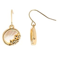 LC Lauren Conrad Gold Tone Simulated Vintage Pearl Fishhook Drop Earrings