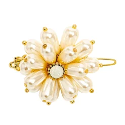 LC Lauren Conrad Simulated Pearl Flower with Opal Center Clip