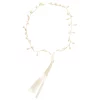LC Lauren Conrad Simulated Pearl Delicate Wine Crown with White Tie
