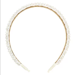 LC Lauren Conrad White Clear Beaded Headband