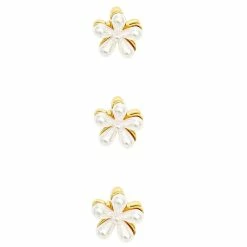 LC Lauren Conrad Simulated Pearl Flower Mini Clip Set