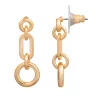 LC Lauren Conrad Gold Tone Mismatched Link Nickel Free Drop Earrings
