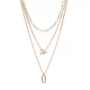 LC Lauren Conrad Gold Tone Three Row Metal Link Nickel Free Toggle Necklace