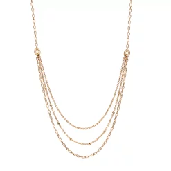LC Lauren Conrad Gold Tone Three Row Nickel Free Chain Necklace