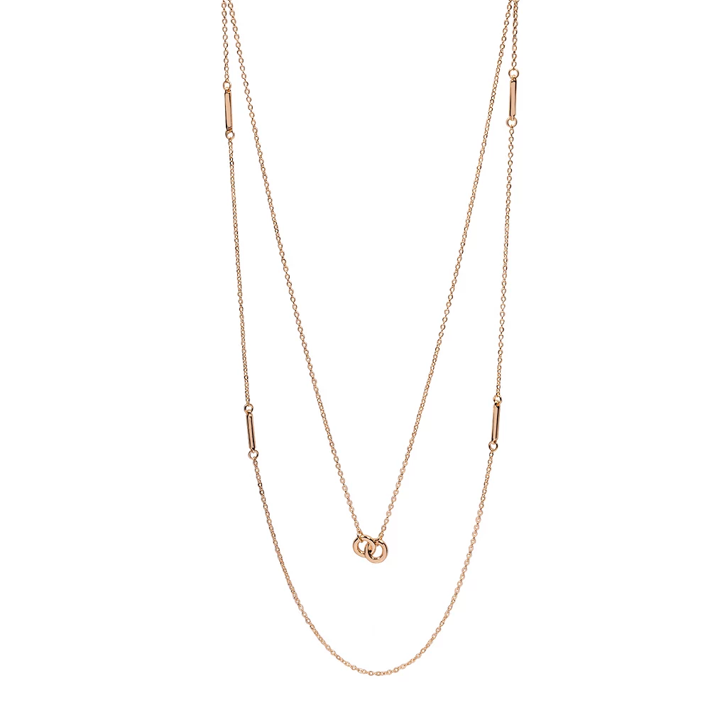 LC Lauren Conrad Gold Tone Clean Metal Station Nickel Free Long Necklace
