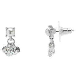LC Lauren Conrad Silver Tone Simulated Pearl Post Earrings