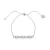 LC Lauren Conrad Silver Tone Simulated Pearl Cluster Nickel Free Pull-Tie Bracelet