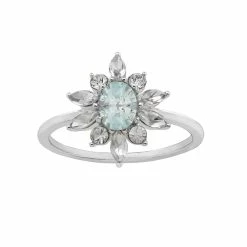 LC Lauren Conrad Silver Tone Nickel Free Oval Flower Ring