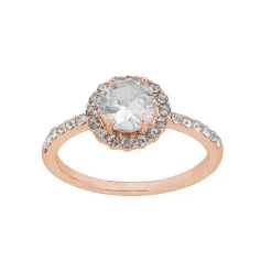 LC Lauren Conrad Rose Gold Tone Nickel Free Round Halo Ring