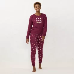 Women's LC Lauren Conrad Cozy Long Sleeve Pajama Top & Pajama Pants Set