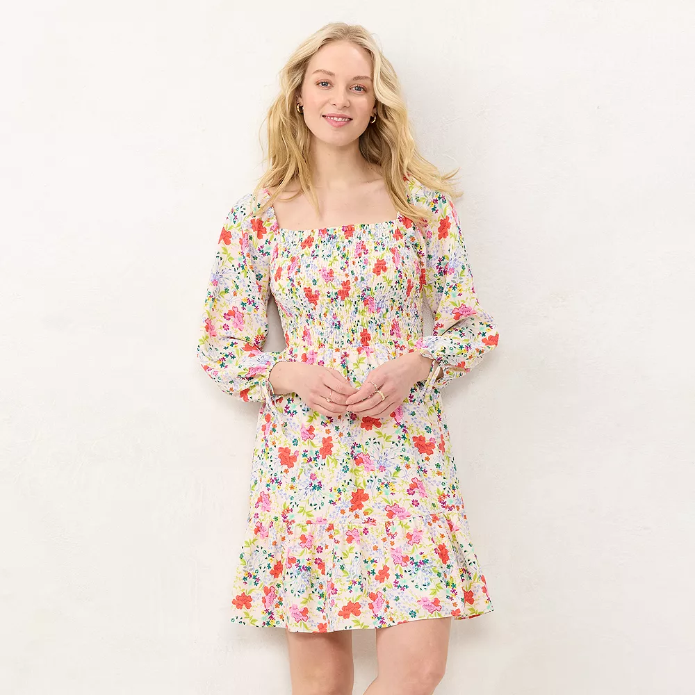 Women's LC Lauren Conrad Smocked Bodice Mini Dress - Image 3